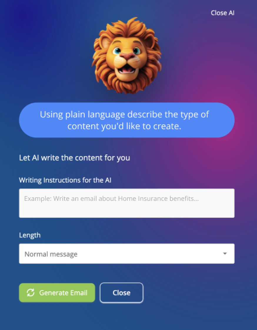 Levitate AI assistant helping customize social media content